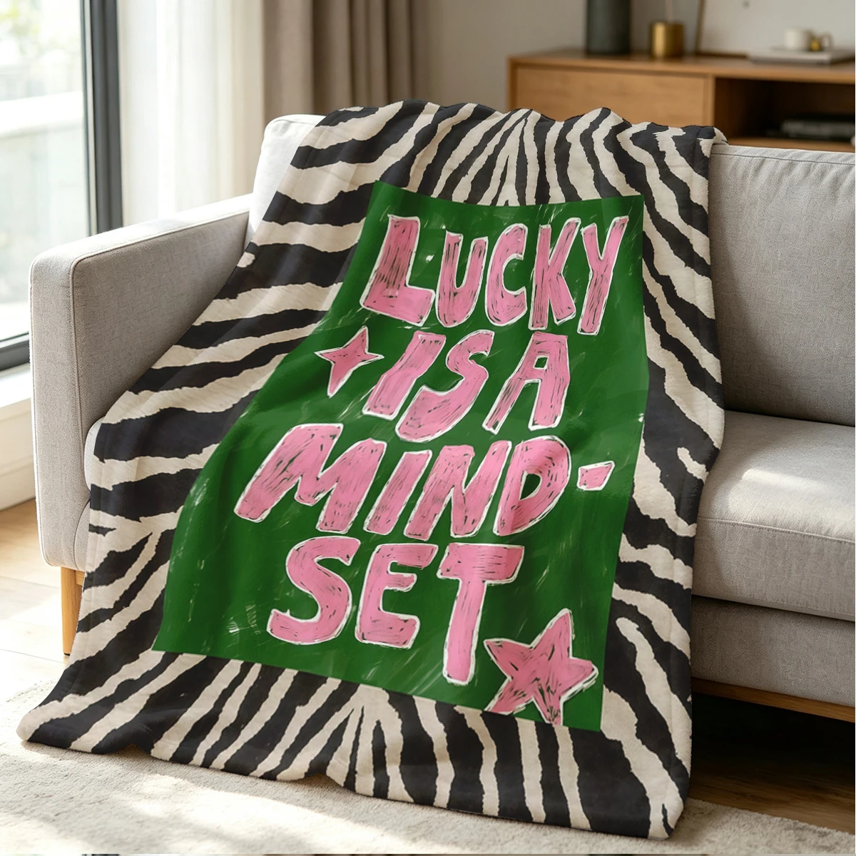 Lucky Vibe Blanket Soft Cozy Throw for Sofa Bed Festive Holiday Decor Gift for Kids and Adults,Lightweight and Warm