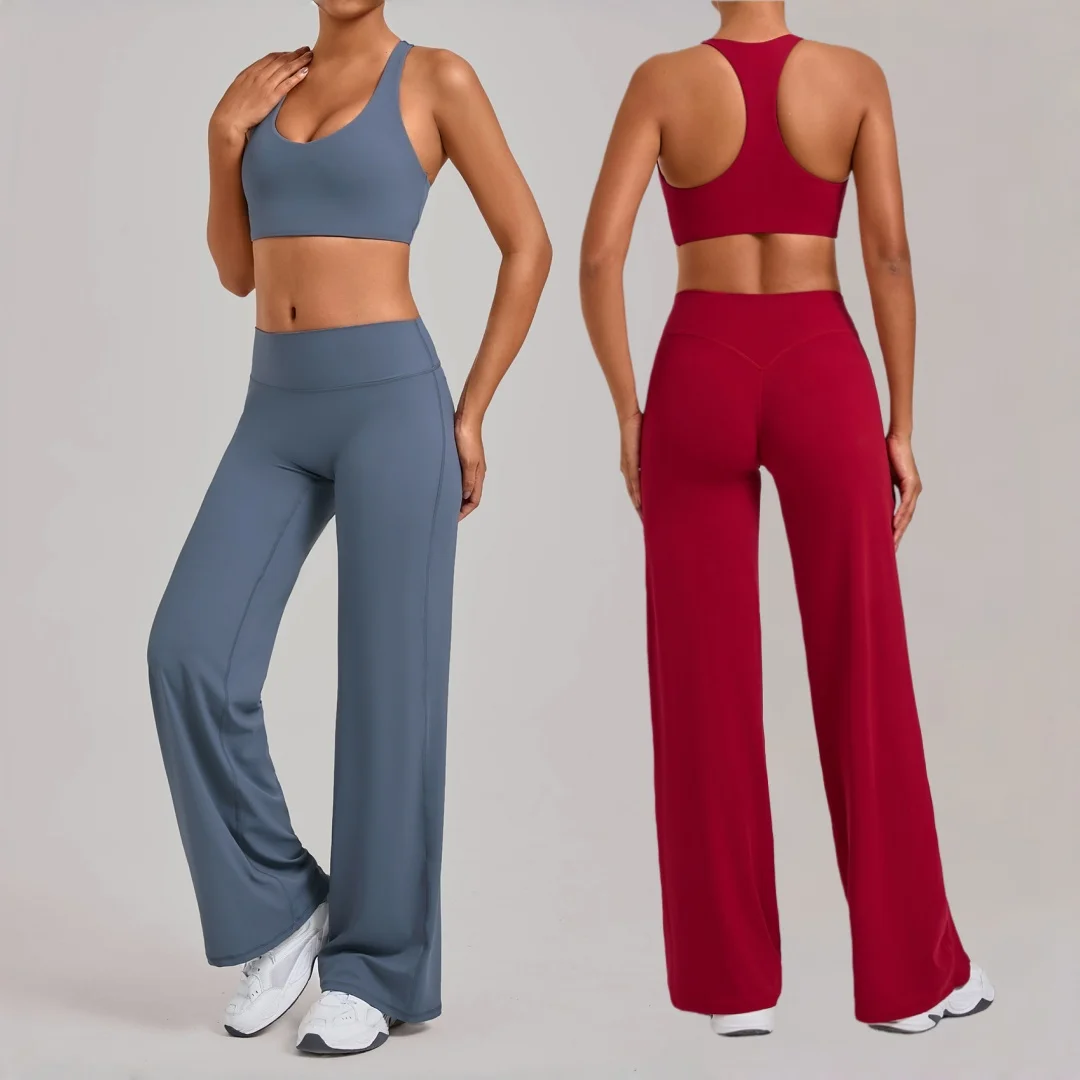 

Женский комплект для бега на открытом воздухе, тренажерного зала, йоги, комплект с высокой талией, подтяжка бедер, комплект для йоги, плотный спортивный бюстгальтер с открытой спиной, брюки, костюм для фитнеса, йоги