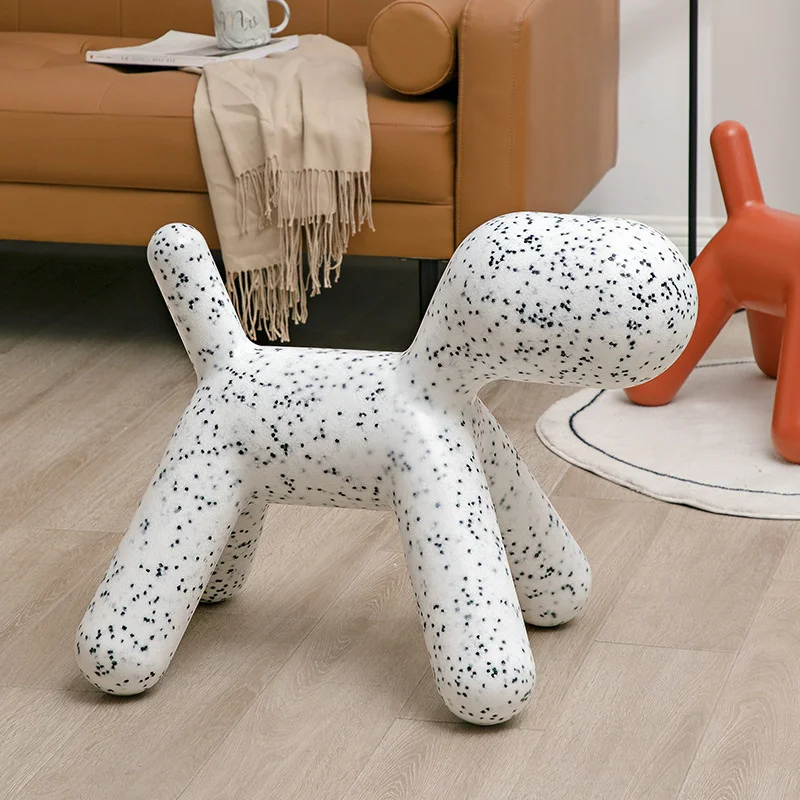 Banco de zapatos de diseño creativo nórdico para niños, taburete de plástico para cachorros, taburete de animales de dibujos animados, silla de