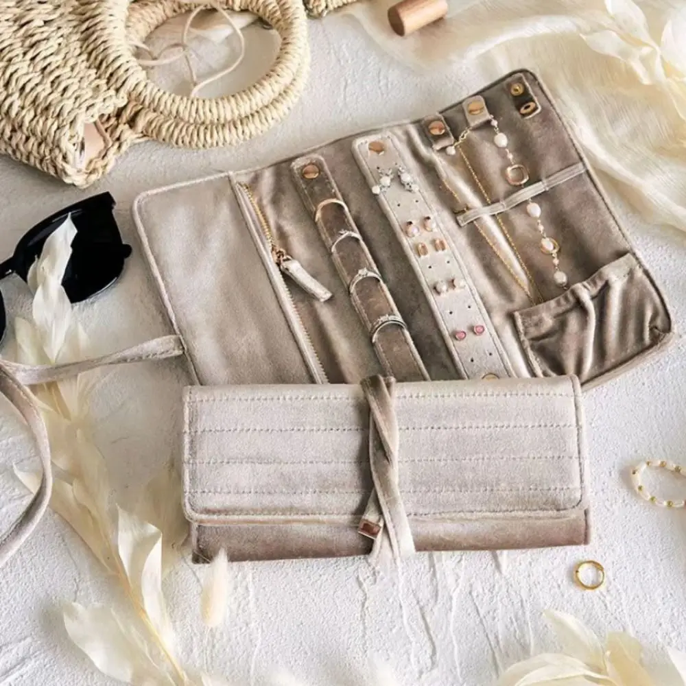 

Lace Up Velvet Jewelry Packing Bag Earrings Bracelet Necklace Jewelry Storage Bag Large Capacity Organizer Velvet Jewelry Holder