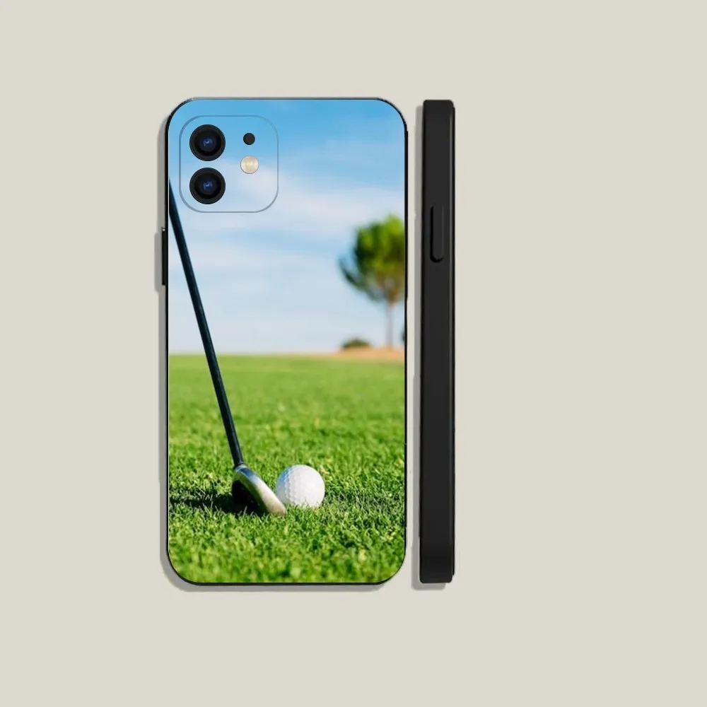 Sport Golf Ball  Phone Case For iPhone 15,14,13,12,11,Plus,Pro Max,XS,X,XR,SE,Mini,8,7 Soft Silicone Black Cover