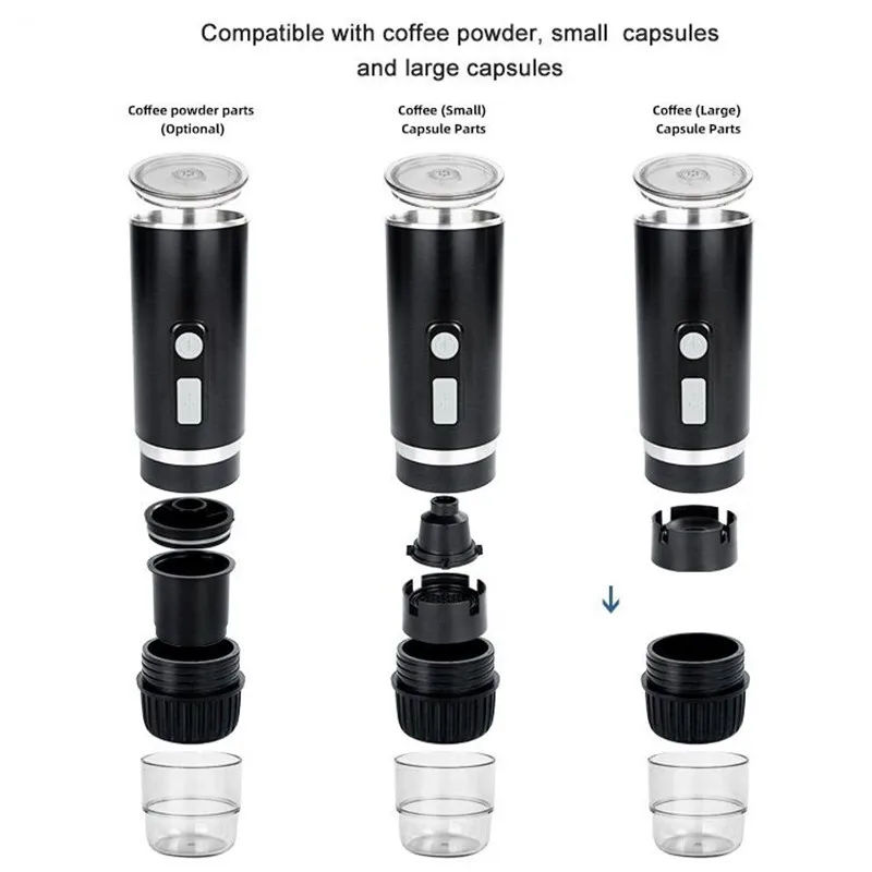 Portable Electric Mini Coffee Machine Rechargeable Coffee Maker Car Travel Outdoor Automatic Espresso Ritual Coffee