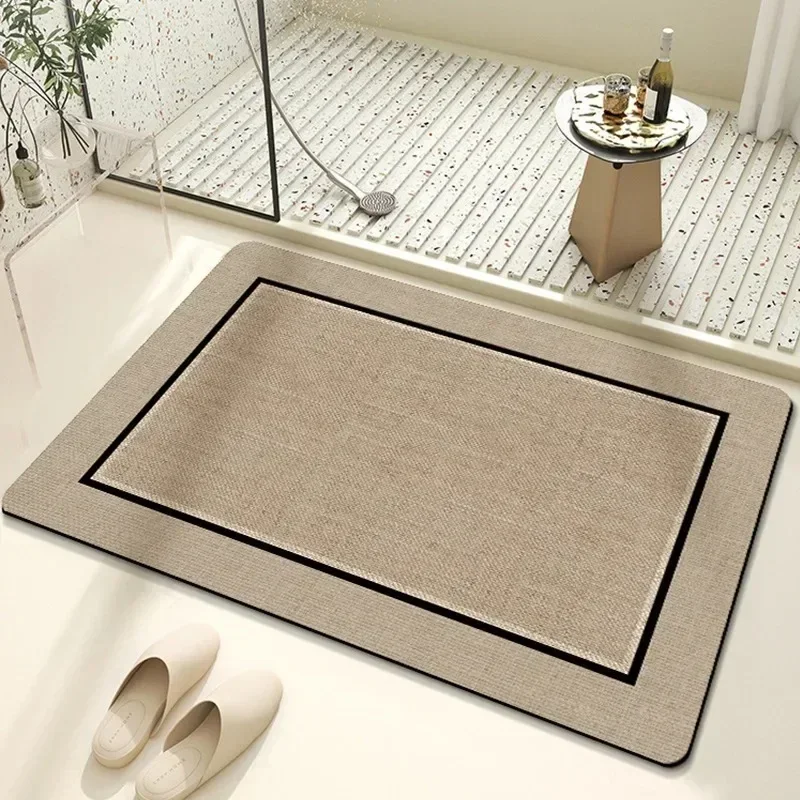 Bathroom Floor Mat Diatom Mud Quick-drying Non-slip Mat Toilet Entrance Absorbent Carpet DIY personality customization 60x90cm