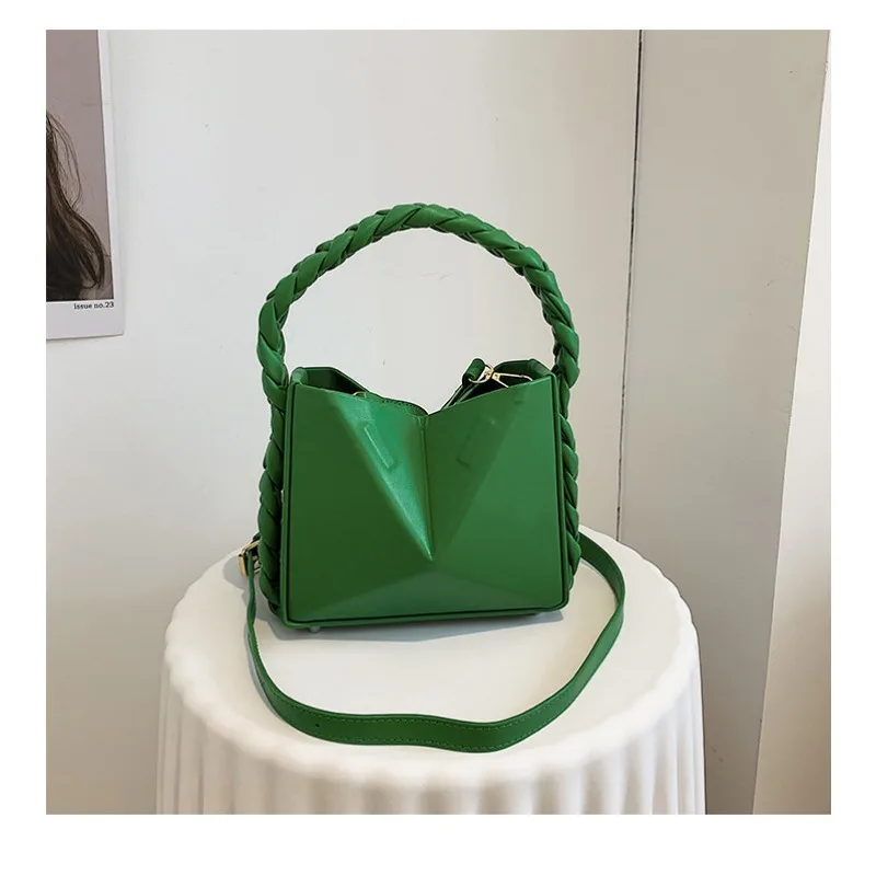 

New women's messenger bag personalized trend solid color special-shaped triangular folding handbag