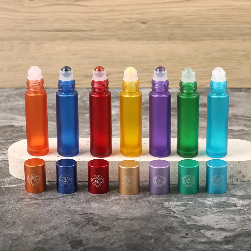 

7 шт. бутылка для эфирного масла, 5 мл, 10 мл, цветной песок, утолщенное стекло, флакон для духов, мини-портативные многоразовые бутылки