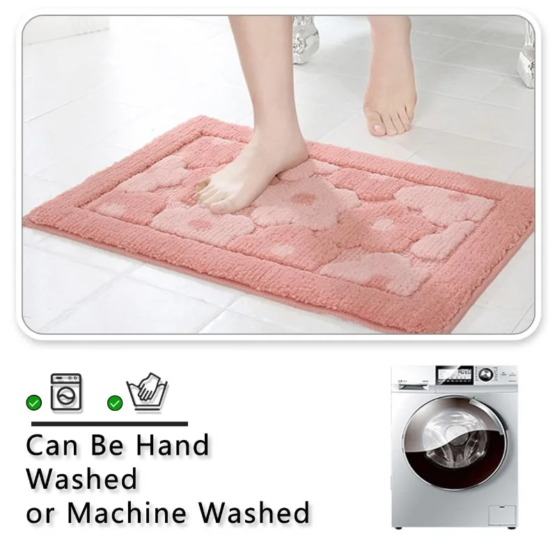 Aesthetic Flower Tufting Rug Bathroom Antislip Plush Carpet Soft Cherry Blossom Tufted Mat Bedrooom Decoration Headboard Rug