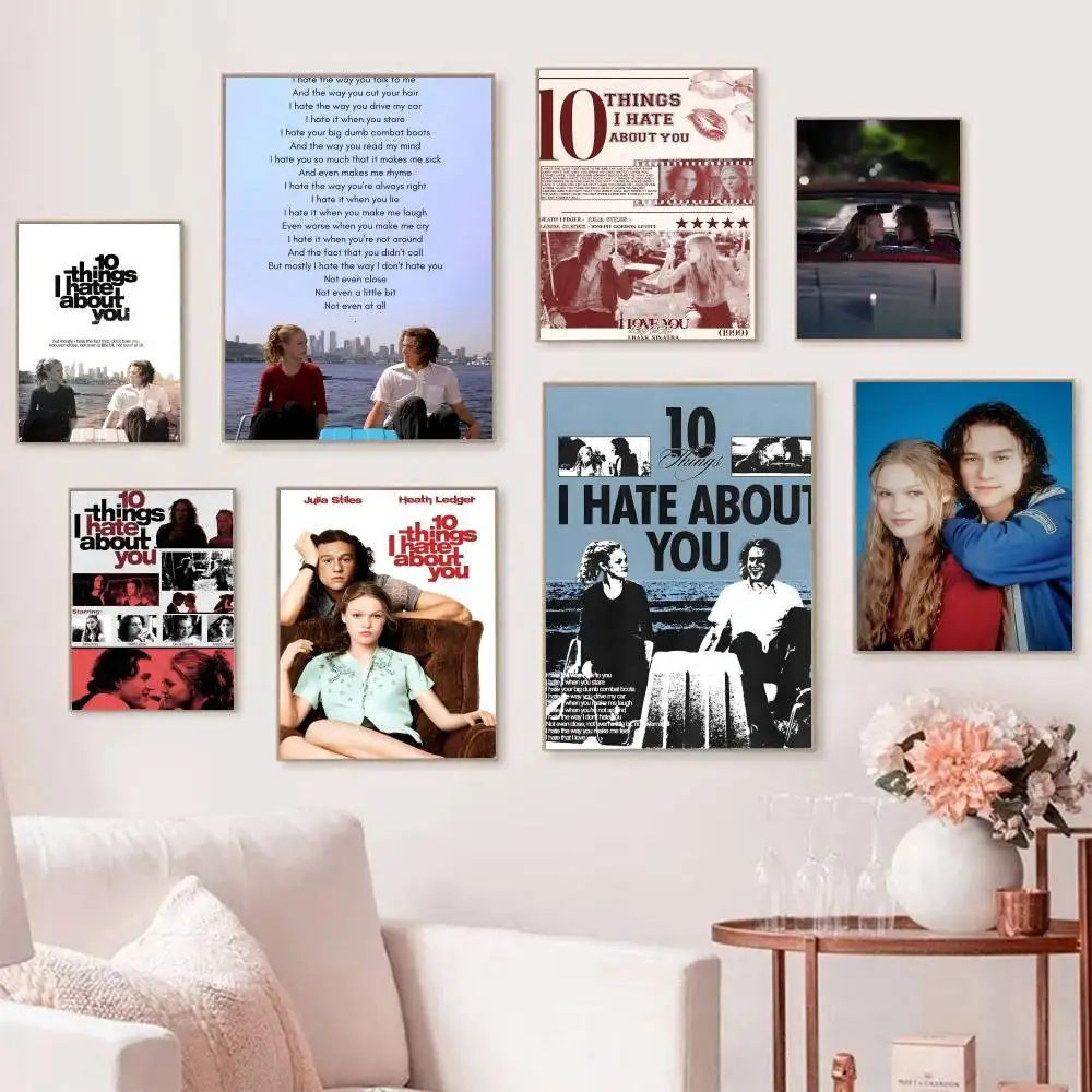 Classic Vintage 10 Things I Hate about You Movie Posters Self Adhesive Waterproof Ideal For Living Room Bedroom Bar Decoration