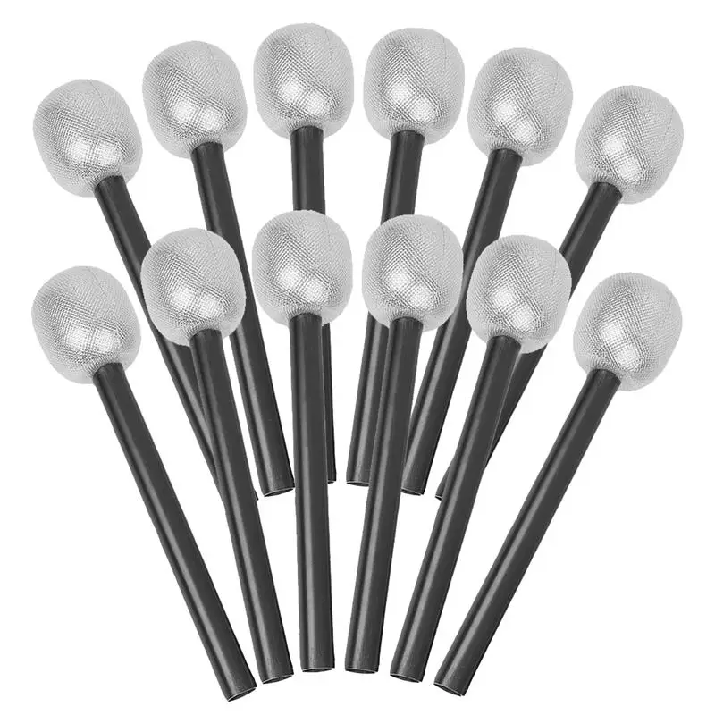 12pcs Fake Microphone Mic Costume Prop Stage Performance Prop Fake Microphone Props Party Microphone Prop Microphone Prop