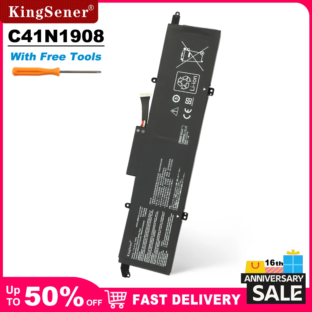 

KingSener C41N1908 0B200-03610000 Battery For Asus RoG Zephyrus G14 GA401 GA401II GA401IU GA401IV GA401IH GA401QE GA401QM GA401Q