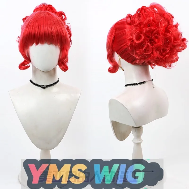 

【YMS WIG】Underworld Grand Master Argentina Miss Cosplay Wig Big Red Curly Hair Beetlejuice