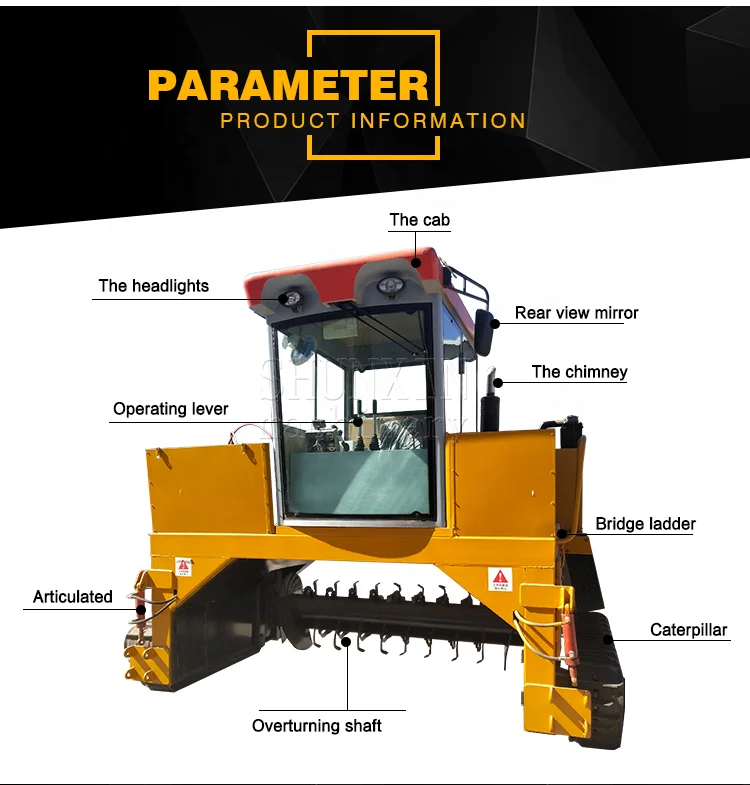 Organic fertilizer fermentation machine Windrow Compost Turner for Farm Manufacturer