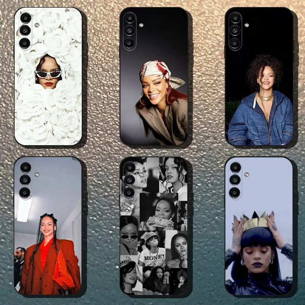 

singer R-Rihannas Phone Case For Samsung Galaxy A13,A21s,A22,A31,A32,A52,A53,A71,A80,Soft Black Shell