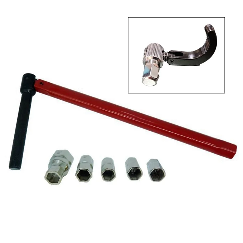 Chiave per rubinetto Chiave a bussola per idraulico in acciaio al carbonio con 5 prese e 1 mandrino Chiave per dado posteriore Chiavi per lavello da cucina Durevole, A-VV