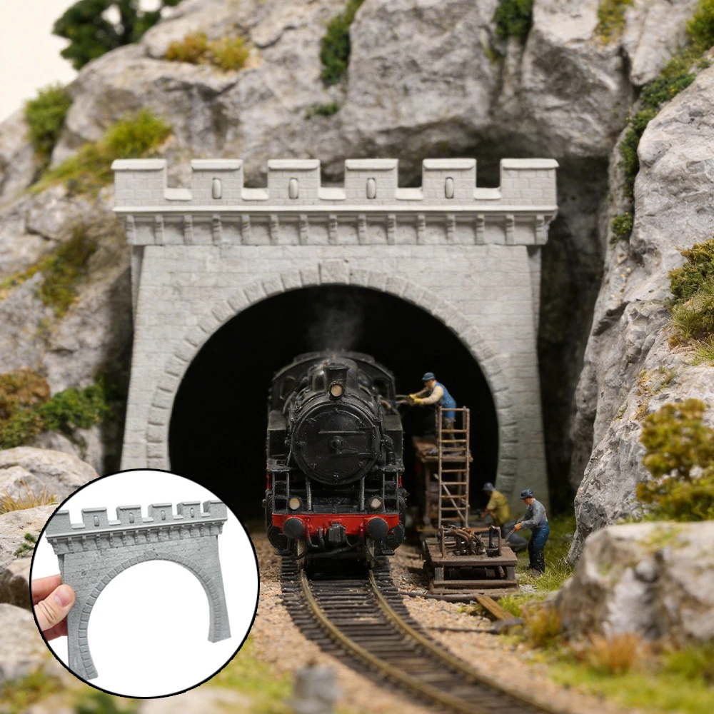 

Model Scenery 1:87 Scale Train Tunnel Entrance Building kit For DIY Railway Train Track Scene Accessories 1pcs