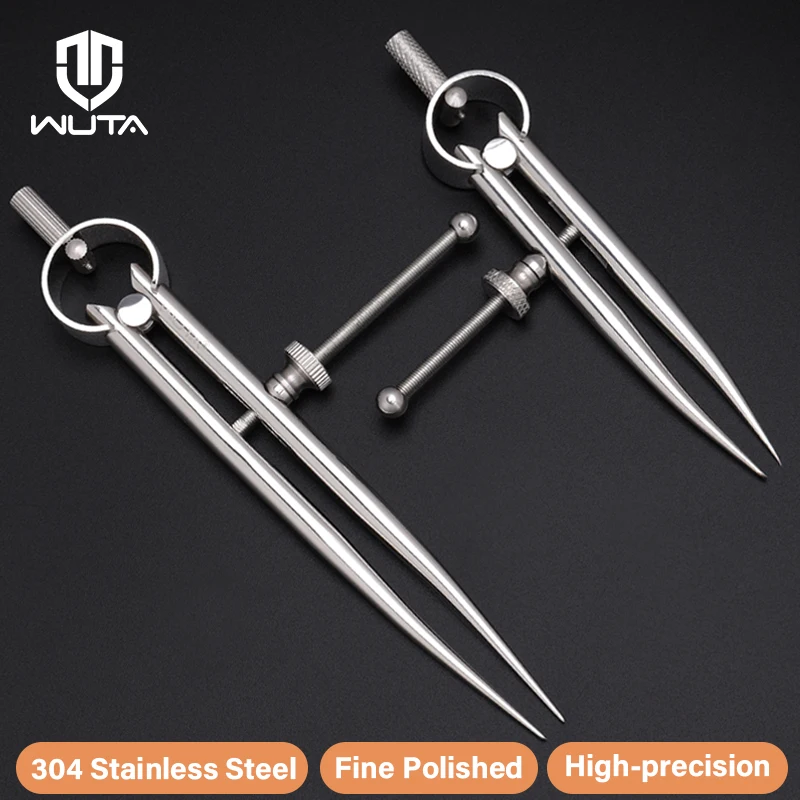 WUTA 304 Stainless Steel Wing Divider Smooth Metal Leather Splitter Spacing Compass Precision Scale for Metal,Wood,Craft,Jewelry