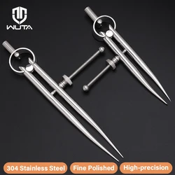 Wuta 304 divisor de asa de aço inoxidável, divisor de couro de metal suave, espaçamento de bússola, escala de precisão para metal, madeira, artesanato, joias