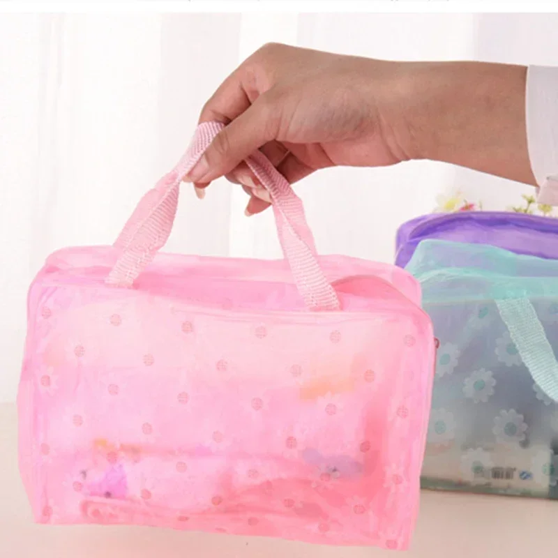 Bolsa de viaje portátil para mujer, bolsa de almacenamiento de cosméticos impermeable transparente, bolsa de almacenamiento de cosméticos de gran