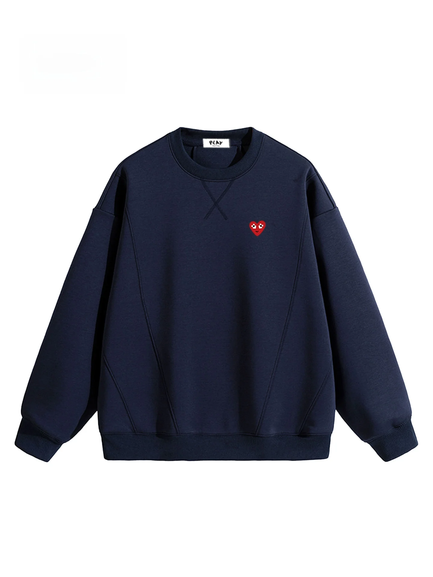 

Play Hei Oversized Long Sve round Ne Hoodie ex Modern Sle Comfortable Cotton Polyester Blend Autumn Wear