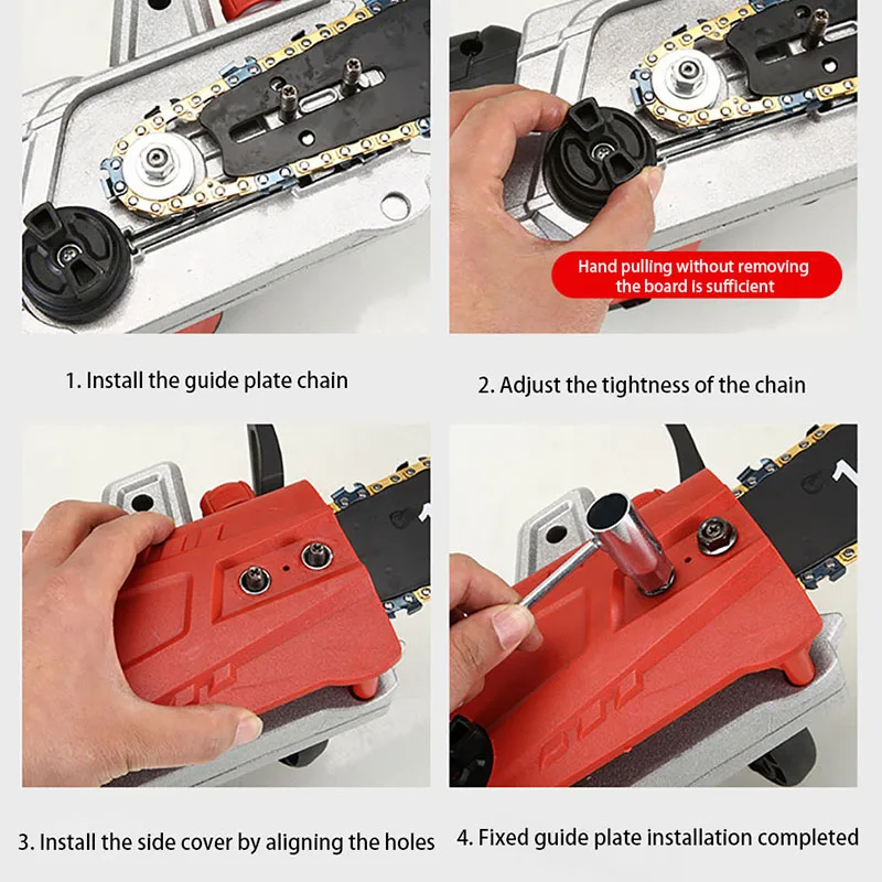 220V handheld AC Household Brushless Electric Chain Saw 12Inch Electric Chain Saw Garden Woodworking Pruning Power Tool