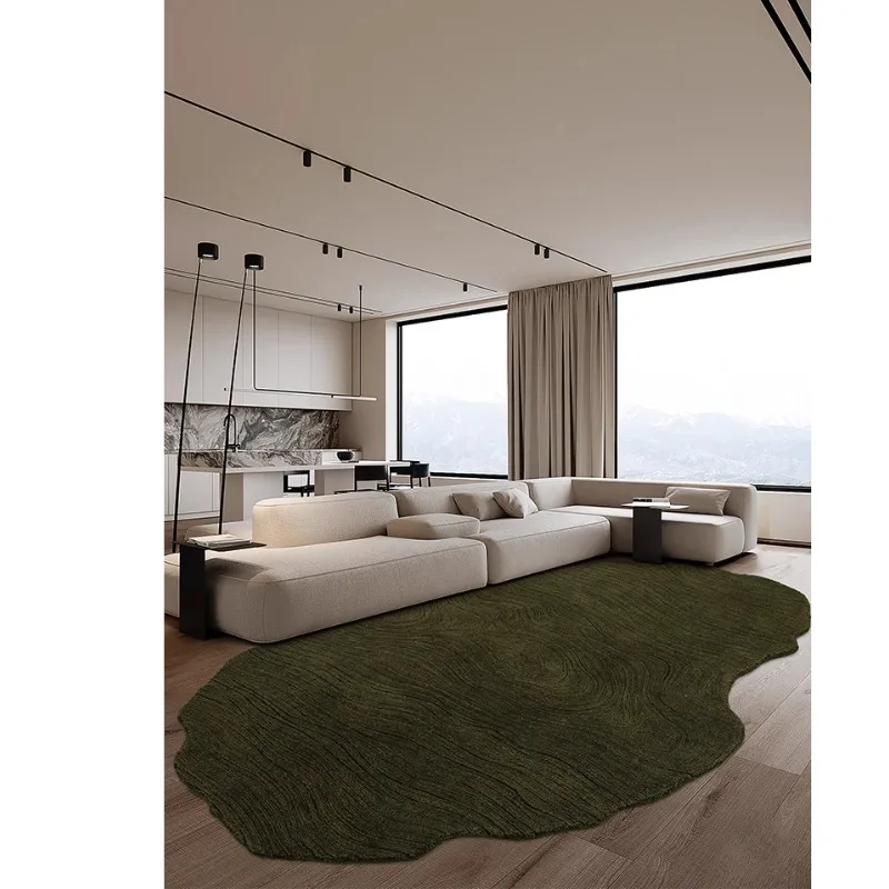 

Special-shaped carpet retro plain green premium wool living room bedroom