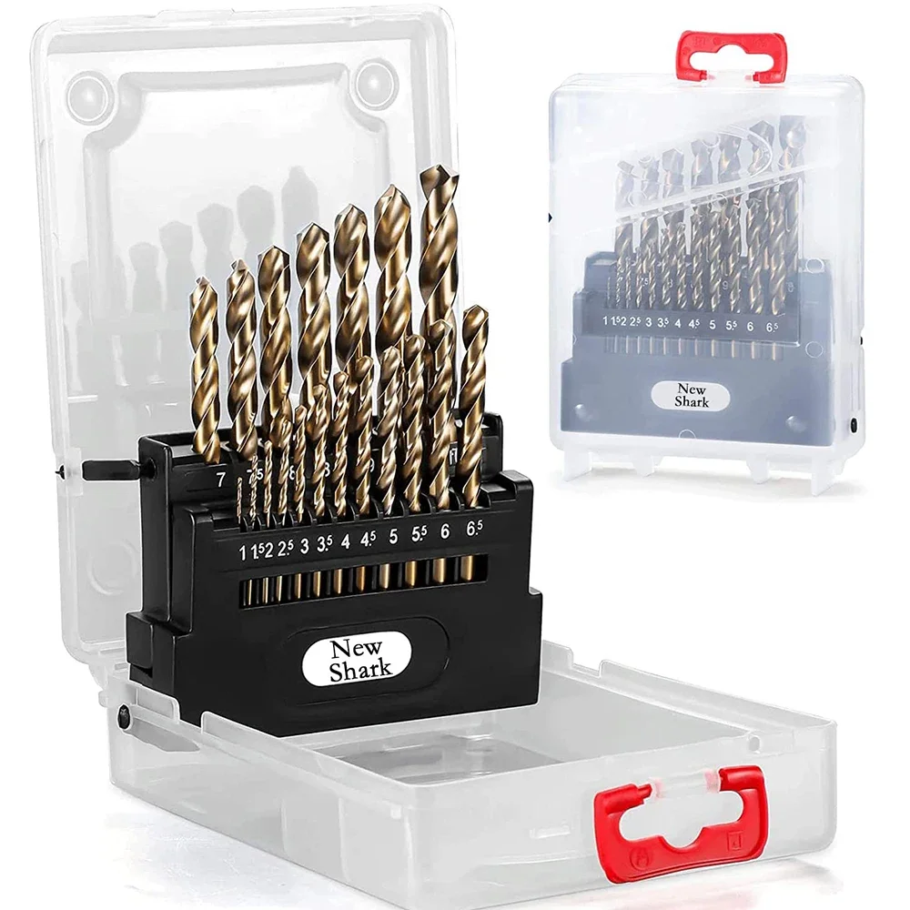 M35 5% Cobalt Metric Drill Bits Set (1mm-10mm/19pcs) for Hard Metal and Cast Iron