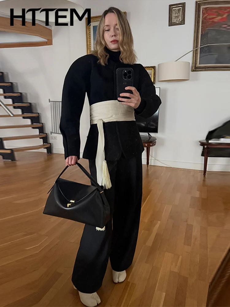 Women's Long Tassel Wide Belt Wrap Waistband Elegant All-matching Pleated Sash Fashion Decorative Waist Accessory For Daily