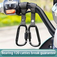 Motorcycle Electric Scooter Hook Front Hook Aluminum Alloy Handlebar Hook for Bicycle Handlebar Hook Clip No-Drill Hook Black