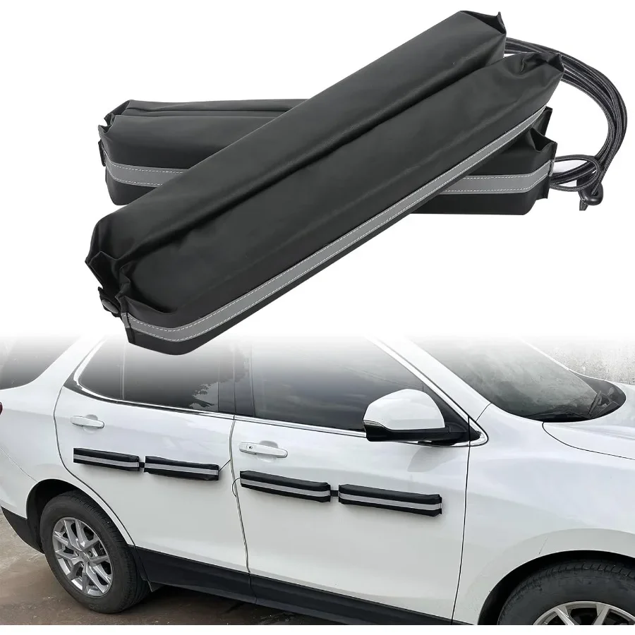 

Magnetic Removable Car Door Dent Protector with PU Leather Design for Vehicle Doors AntiDent Bumper Guard for Cars Black Pack o