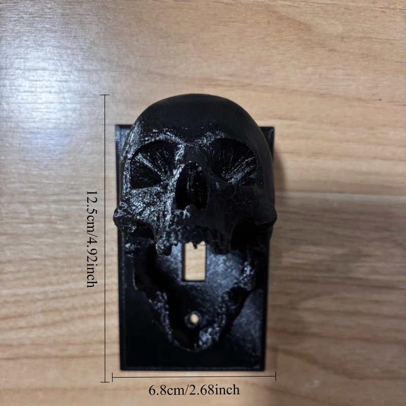 3D Printed Skull Light Switch Cover - Skull Wall Control Panel, Easy To Screw in Installation, Gothic and Halloween Decorations - view 6