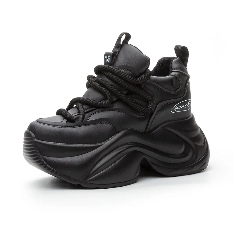 

Кроссовки на танкетке на платформе 9 см, женская летняя обувь из массивной натуральной кожи, весенне-осенние прогулочные кроссовки, модные вулканизированные кроссовки