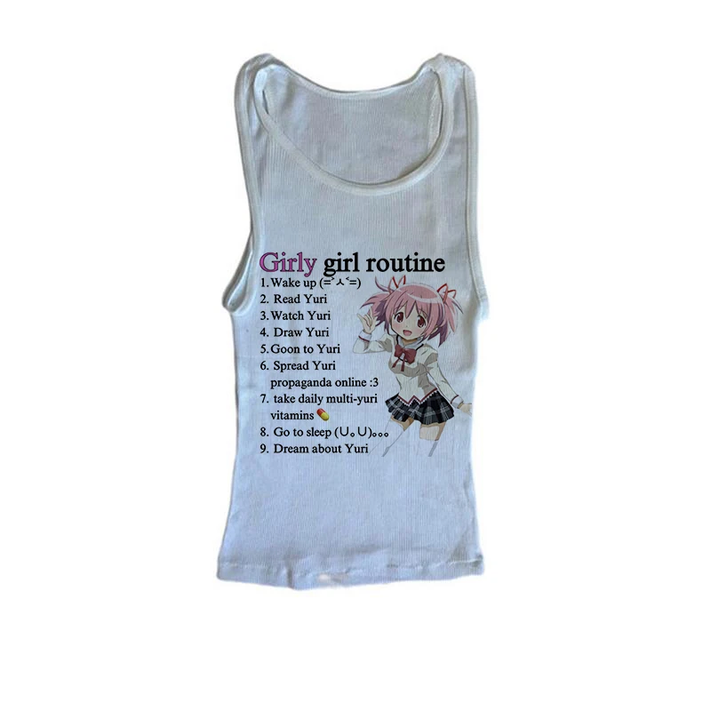 2000s Punk Anime Graphics Tanks & Camis Top Grunge Vintage Gothic