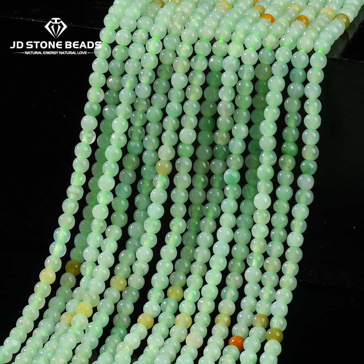 3 مللي متر الحجر الطبيعي مختلط اللون الزمرد الجاديت الخرز فاصل فضفاض الأحجار الكريمة حبة لصنع المجوهرات سوار ذاتي الصنع إكسسوارات عقد