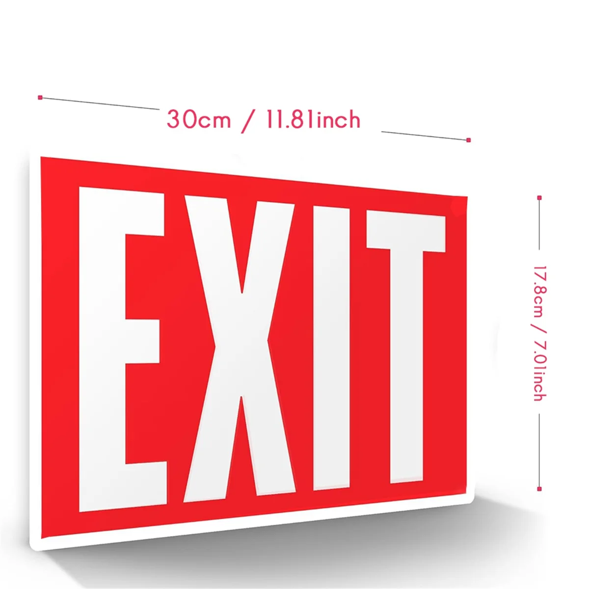2026 Trend Exit Sign Stickers -Glow in the Dark - 4 Pcs, 12 Inch By 7 Inch - Illuminated Emergency Exit Signs for