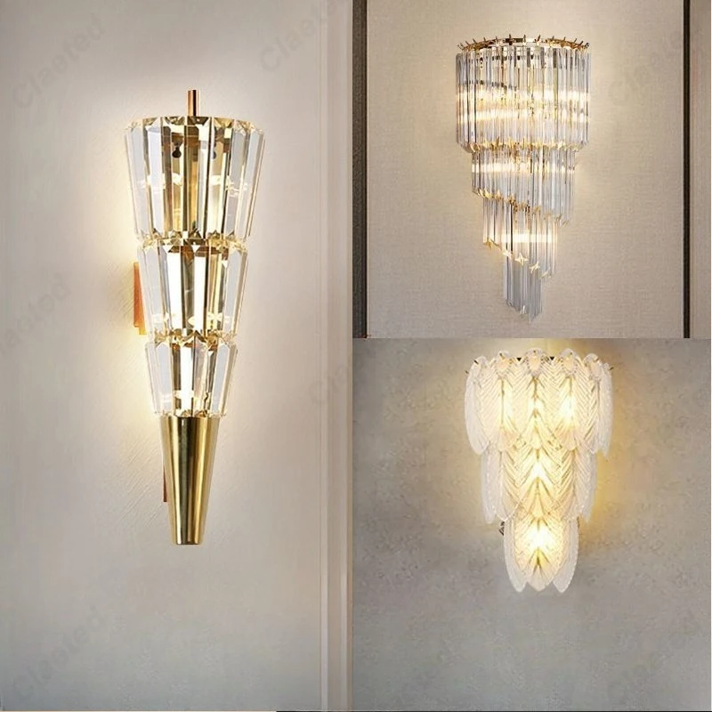 

Новый светодиодный хрустальный настенный светильник для гостиной, ресторана, отеля, бара, спальни, прикроватный декоративный атмосферный светильник