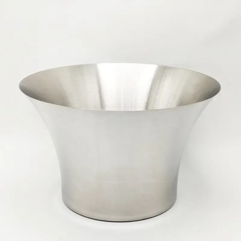 Luxury Stainless Steel Ice Bucket Large Capacity Round Metal Wine Champagne Beer Cooler Bar Party Drink Chiller Container