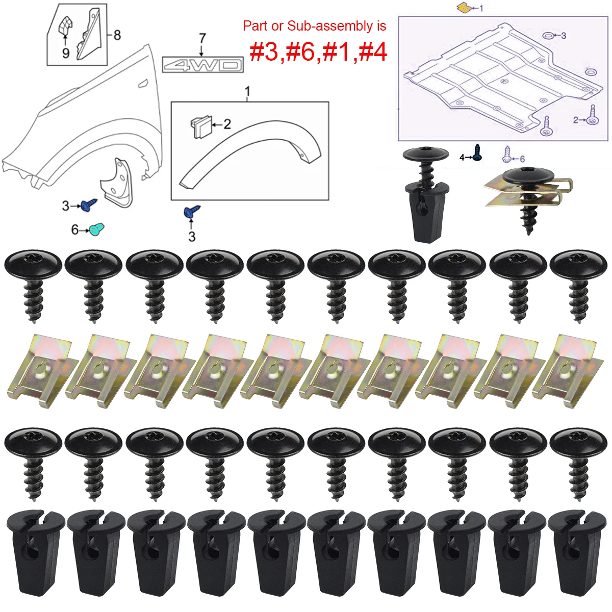 Dla VW Audi A1 A3 A4 A5 Q5 Q7 TT siedzisko 4.8x1 6mm pokrywa silnika podajnik błotniki nadkole śruba Torx zacisk klips