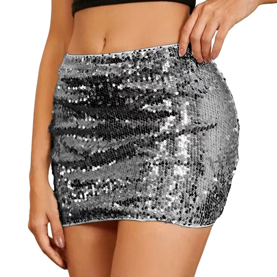 

Glitter Skirt Women Sexy Sequins Skirt Shiny Golden Skirts Low Waist Carnival Skirts Bodycon Dance Party Club Party Club Wear