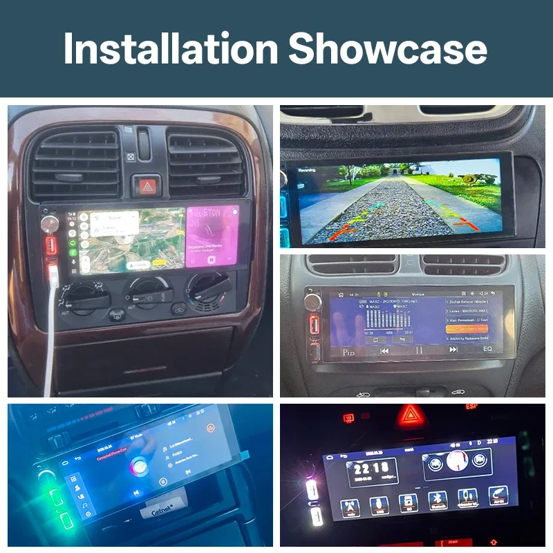 HIPPCRON Car Radio 6.86" Wireless Carplay Android Auto 1Din Car Stereo Multimedia Video BT5.0 FM USB Type-C Charge MP5 Player