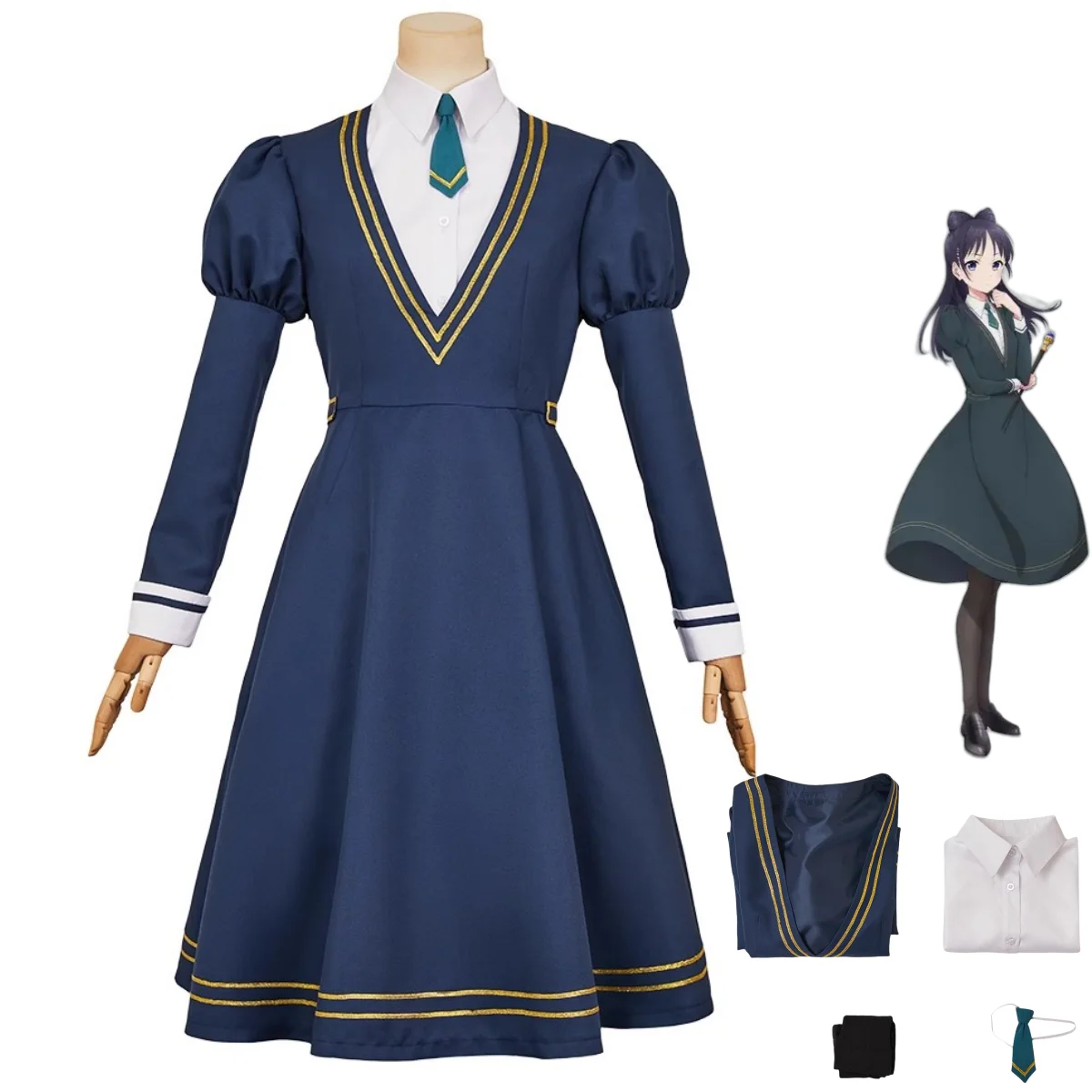 

Anime Witch Watch Miyao Nemu Cosplay Costume Japanese Style Jk Long Sleeves Dress Uniform Adult Woman Cute Campus Suit