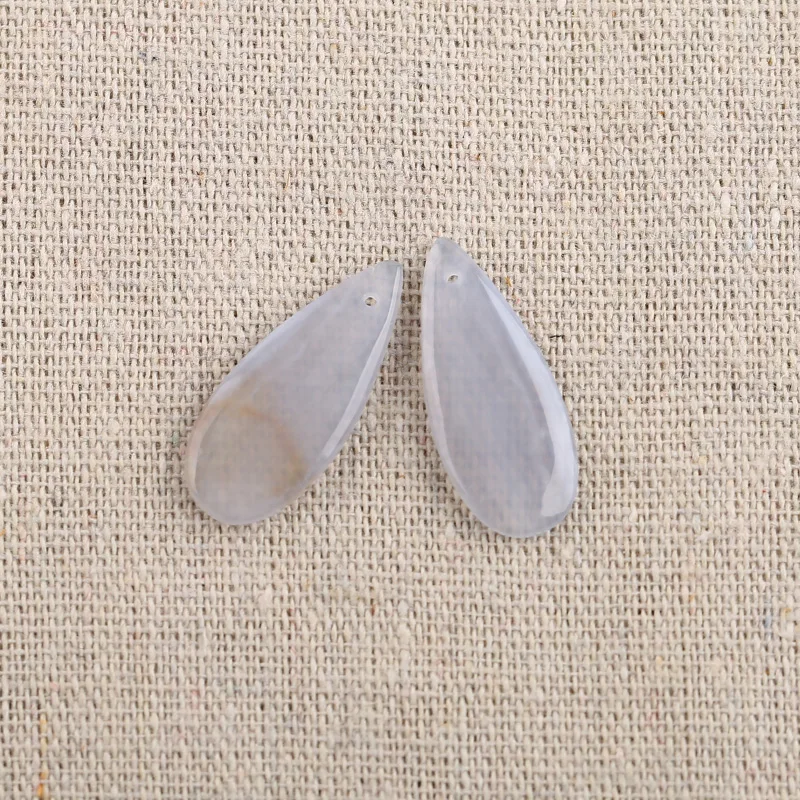 B&F Water Drop Blue Lace Agate Pendant Beads, Handmade Natural stones beads, Polished Stones for jewelry Making Supplies