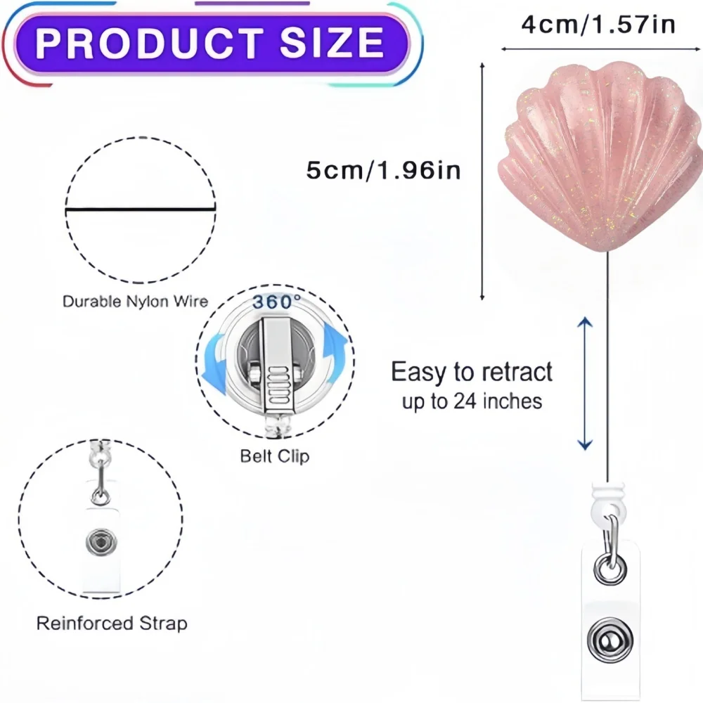 

Зажим для ремешка для удостоверения личности, сверкающий масштабируемый бейдж, свиток, выдвижная катушка для бейджа, милый держатель для именной бирки для офиса, дня рождения, свадьбы