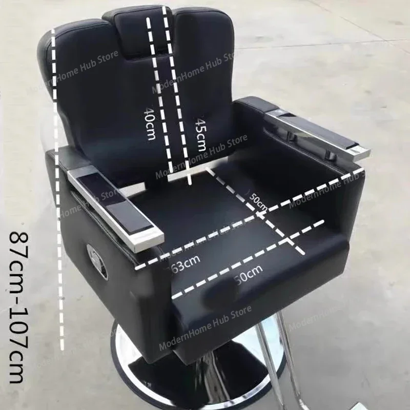 Classic Upholstery Barber Chair Retro Men Simple Comfortable Vintage Foldable Chair Luxury Commercial Taburete Salon Furniture