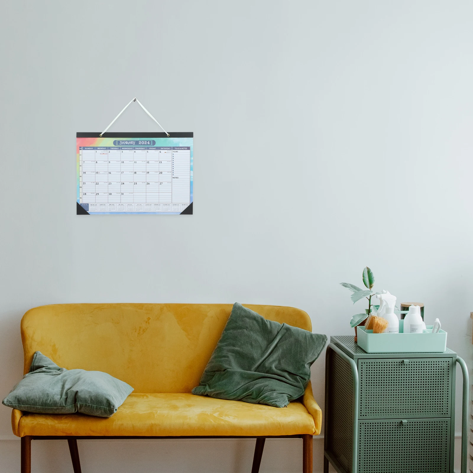 

Sturdy Wall 2024-2025 Hanging Monthly Calendar Countdown Organizer Notepad Design Smooth Surface Long Term Use Family Gift Room