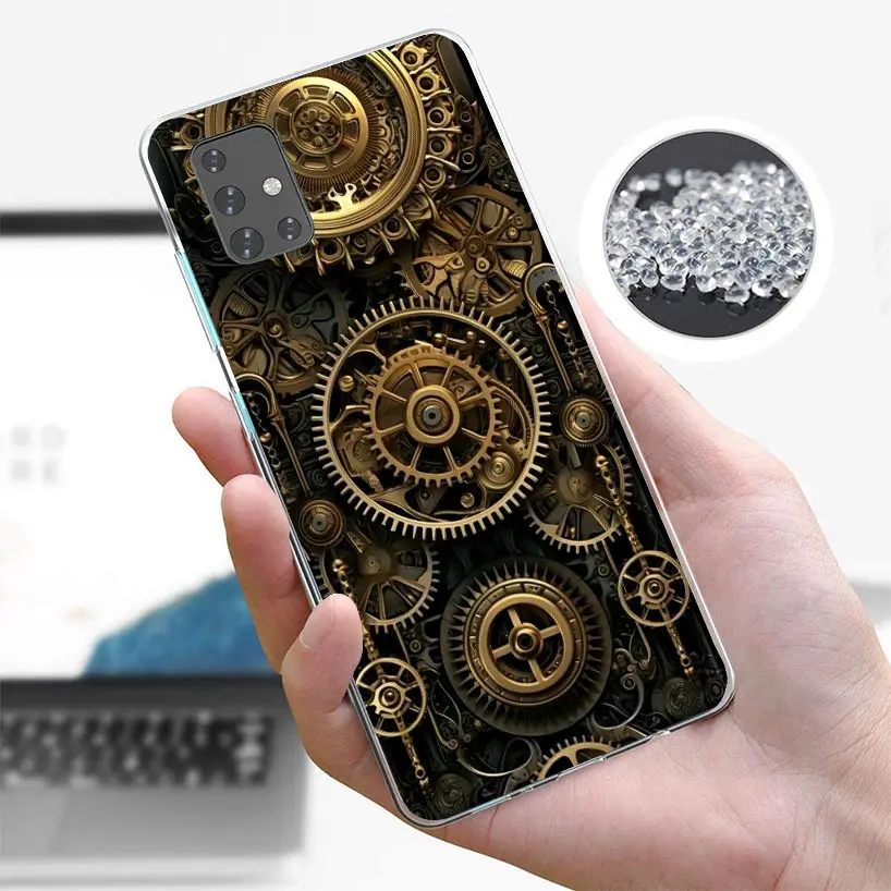 Steampunk Gear Mechanical Case Phone Cover for Samsung Galaxy A51 A41 A31 A21S A21 A71 A50S A40 A30S A20E A10 A70 A6 A7 A8 A9 Fu