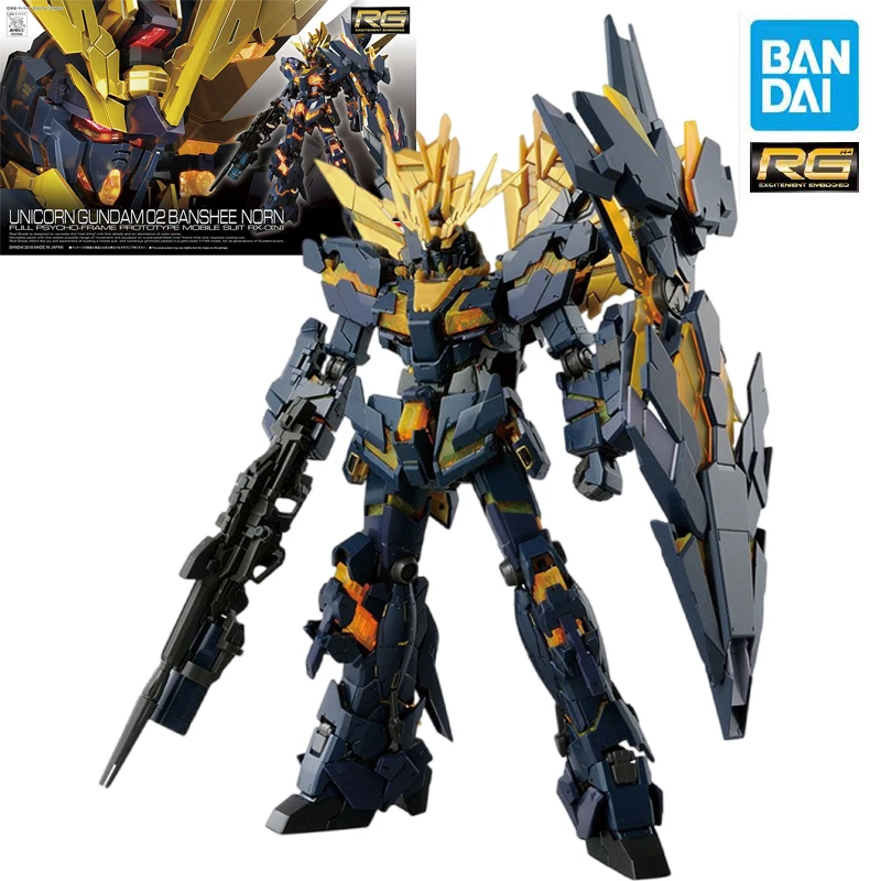 

Bandai Genuine Gundam RG Serie Model Garage Kit 1/144 Anime Figure UNCORN GUNDAM 02 BANSHEE NORN Boy Action Toy Collection Model