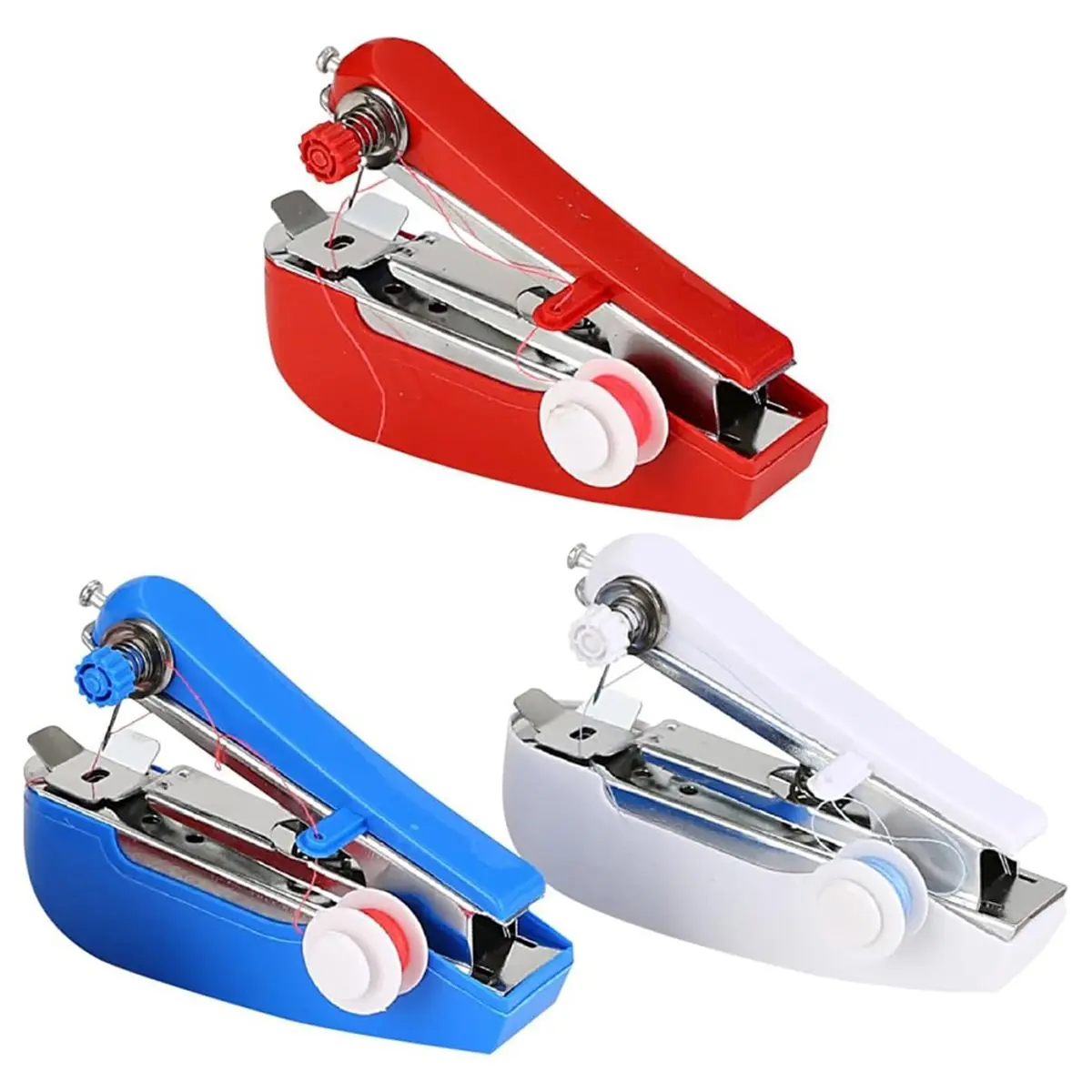 【Limited Offer】3pcs Portable Mini Handheld Sewing Machine Light Weight Manual Sewing Tool for Household and Travel