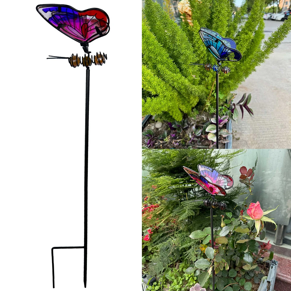

Butterfly/Dragonfly Garden Stake Decor Insect Yard Stake Decorative Garden Decorations Yard Art Garden Stake for Pathway Patio