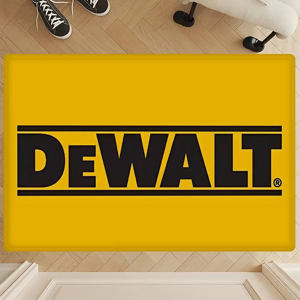 D-Dewalts Logo Bathroom Mat Anti-slip Absorb Water Long Strip Cushion Bedroon Mat Welcome Doormat