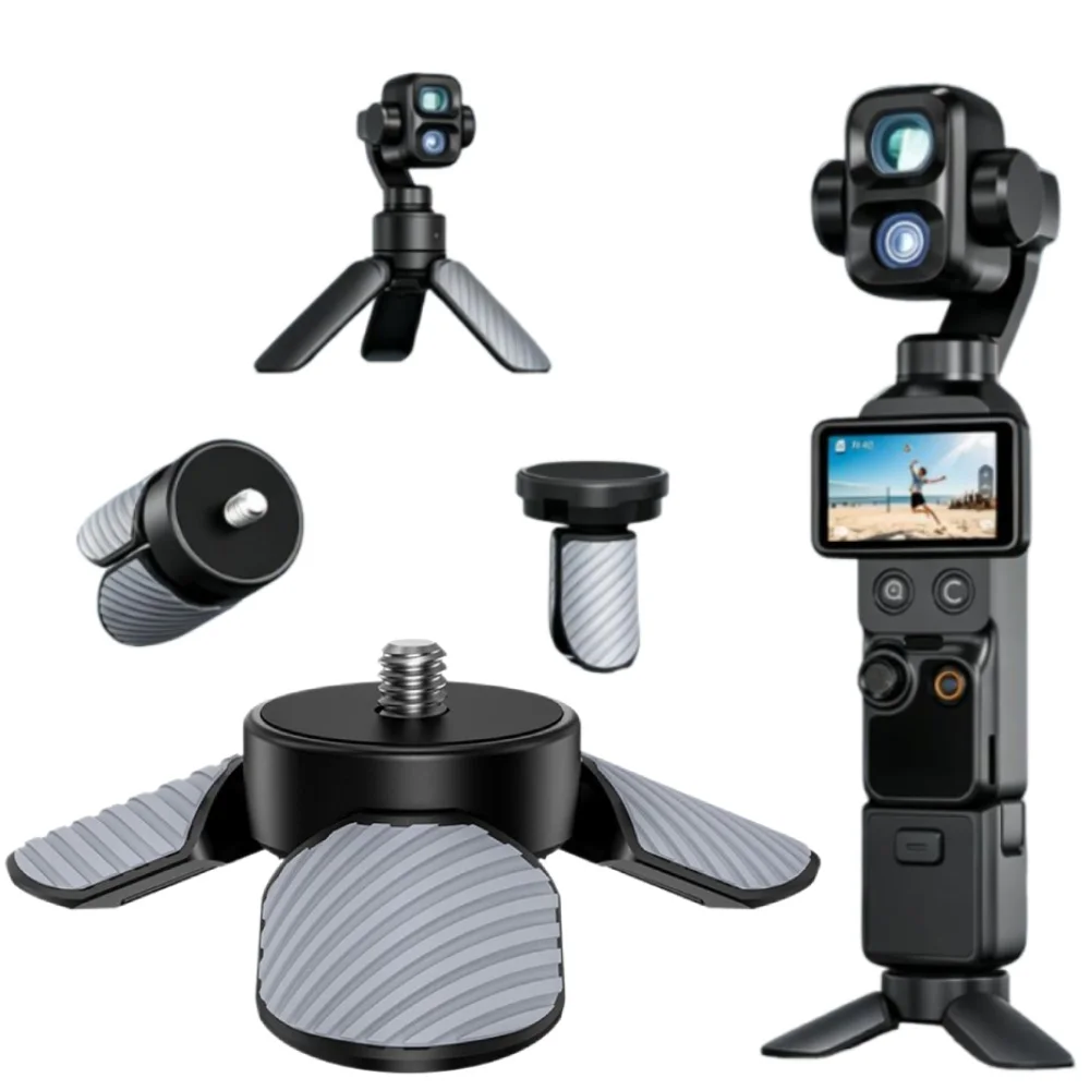 Mini Protable Tripod for DJI Osmo Pocket 4 3 Action 6 Camera 1/4'' Screw Tripod for GoPro 13 12 Insta360 X5 X4 X3 Accessories