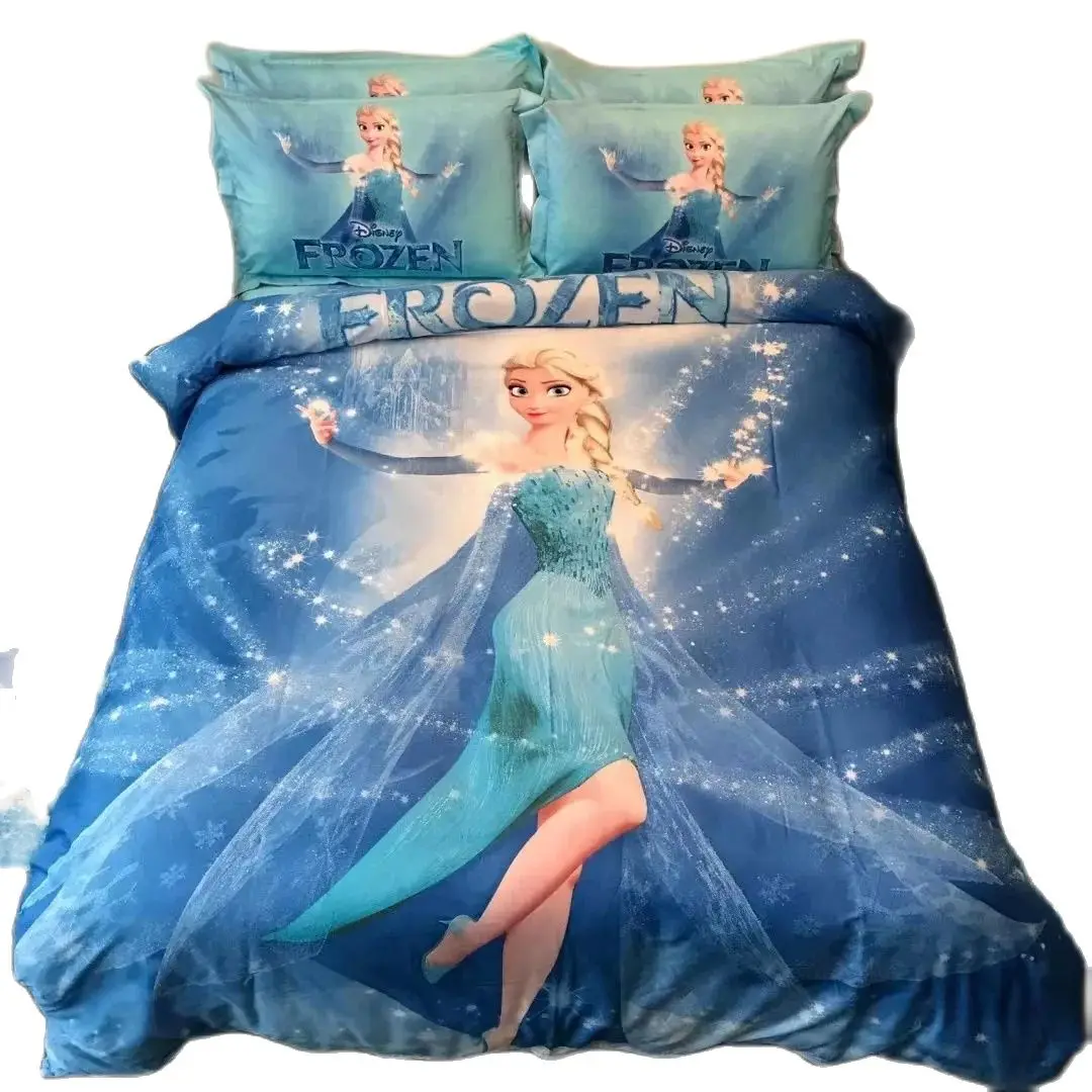 Imagem -02 - Disney Frozen Princess Bedding Conjunto para Crianças Duvet Cover Sets Impressão 3d Presentes de Aniversário Bebés Meninas